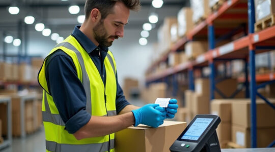 Linerless labelling in logistics