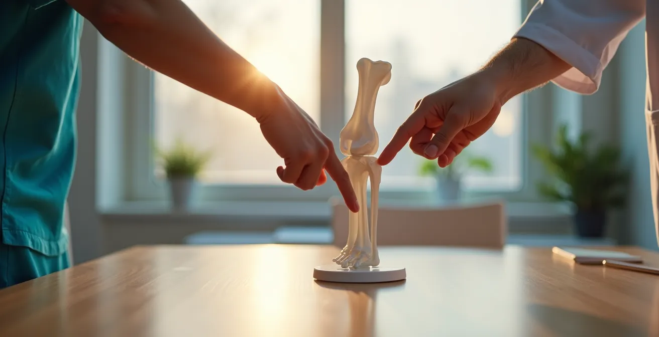 Healthcare professional and athlete reviewing medical information together